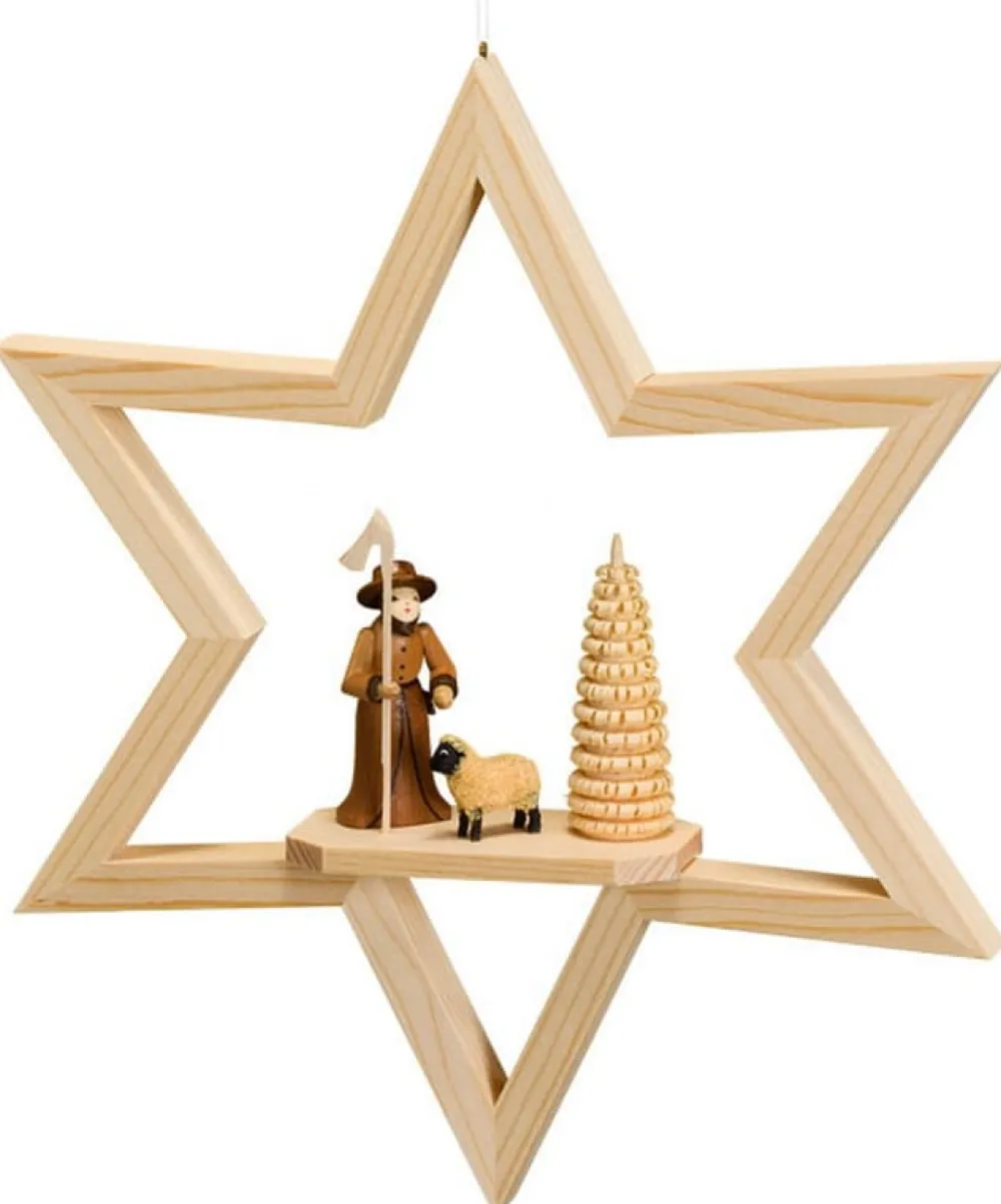 Robbi Weber Fensterdeko Weihnachten*Fensterdeko Stern mit Schäfergruppe von
