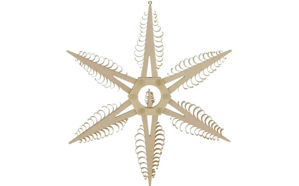 Martina Rudolph Fensterdeko Weihnachten*Fensterschmuck Holzstern mit Durchmesser 24 cm von