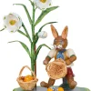 Hubrig Volkskunst Osterhasen*Hase mit Osterkörbchen von