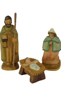 Schnitzkunst aus dem Erzgebirge Auslaufartikel | Holzschnitzereien*Heilige Familie, 3-teilig, , geschnitzt, 12 cm von