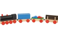 Holzspielwaren Ebert Holzeisenbahn*Holzeisenbahn 4 - teilig, 37 cm, farbig von Ebert GmbH
