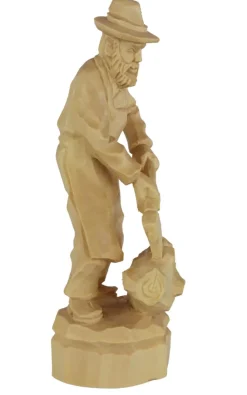 Schnitzkunst aus dem Erzgebirge Holzschnitzereien*Holzfäller, geschnitzt, 16 cm, von