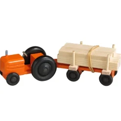 Robbi Weber Neuheiten*Holzspielzeug Traktor mit Anhänger Schnittholz, von