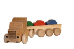 Holzspielwaren Ebert Holzauto*Holzspielzeug US Truck Autotransporter, von Ebert GmbH