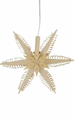 Martina Rudolph Weihnachtsstern Beleuchtet*Holzstern, elektrisch beleuchtet, Durchmesser 19 cm von
