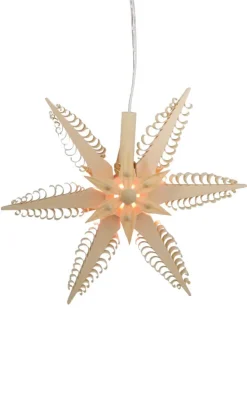 Martina Rudolph Weihnachtsstern Beleuchtet*Holzstern, elektrisch beleuchtet, Durchmesser 19 cm von