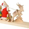 Bettina Franke Neuheiten | Holzschnitzereien*Kerzenhalter - Weihnachtsmann auf Schlitten, geschnitzt, 12 cm, farbig von