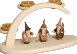 Seiffener Volkskunst eG Kerzenhalter Weihnachten*Kerzenhalter für Teelichte mit Gnomen von
