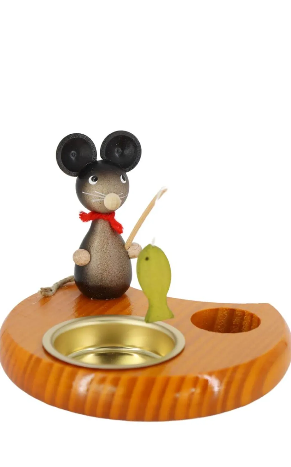 Zenker Neuheiten | Kerzenhalter Weihnachten*Kerzenhalter für Teelichte Maus mit Angel, , 6 cm von Ralf