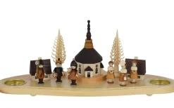 Knuth Neuber Kerzenhalter Weihnachten*Kerzenhalter für Teelichte mit Seiffener Dorf, von