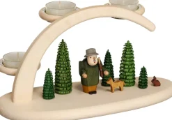 Seiffener Volkskunst eG Kerzenhalter Weihnachten*Kerzenhalter für Teelichte mit Waldmotiv von