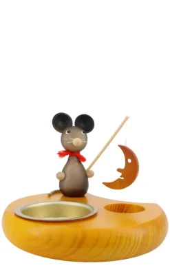 Zenker Osterpyramide & Osterkerzenhalter*Kerzenhalter für Teelichte mit Maus und Mond, , 6 cm von Ralf