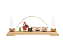 Knuth Neuber Neuheiten*Kerzenhalter Minischwibbogen mit Weihnachtsmann und Eisenbahn von