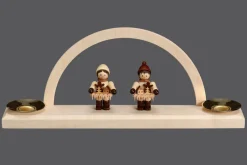 SEIFFENcom by Nestler GmbH Kerzenhalter Weihnachten | Schwibbogen*Kerzenhalter Minischwibbogen mit Striezelkindern von SEIFFEN.COM