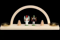 SEIFFENcom by Nestler GmbH Kerzenhalter Weihnachten | Schwibbogen*Kerzenhalter Minischwibbogen Engel und Bergmann von SEIFFEN.COM