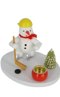 Zenker Kerzenhalter Weihnachten*Kerzenhalter mit Schneemann Eishockeyspieler, , 8 cm von Ralf