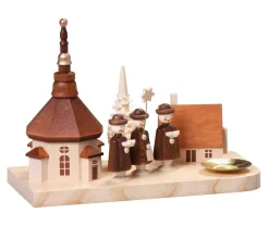 Thomas Preißler Kerzenhalter Weihnachten*Kerzenhalter Seiffener Dorf, 13 cm von