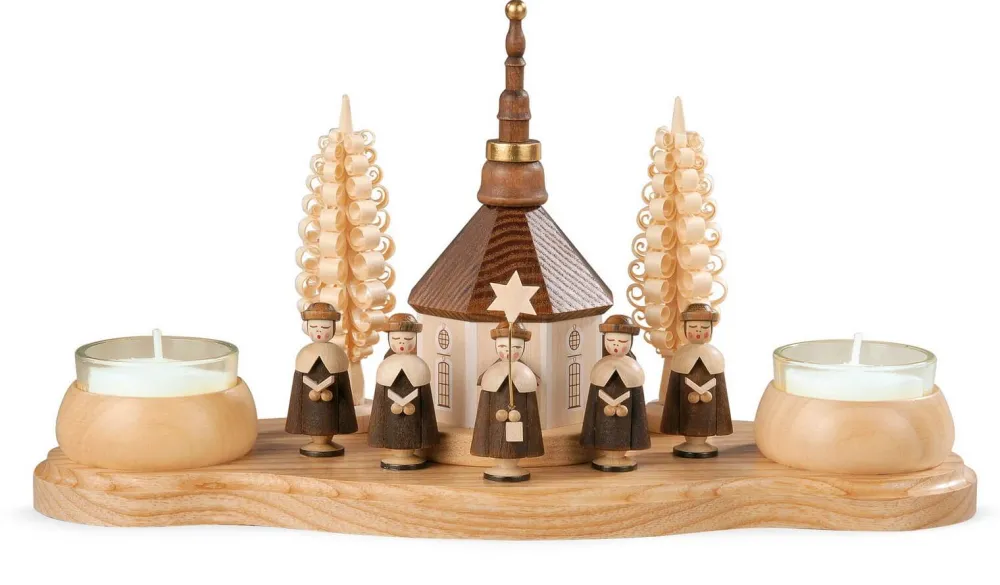 Müller Kleinkunst Kerzenhalter Weihnachten*Kerzenhalter Seiffener Kirche von