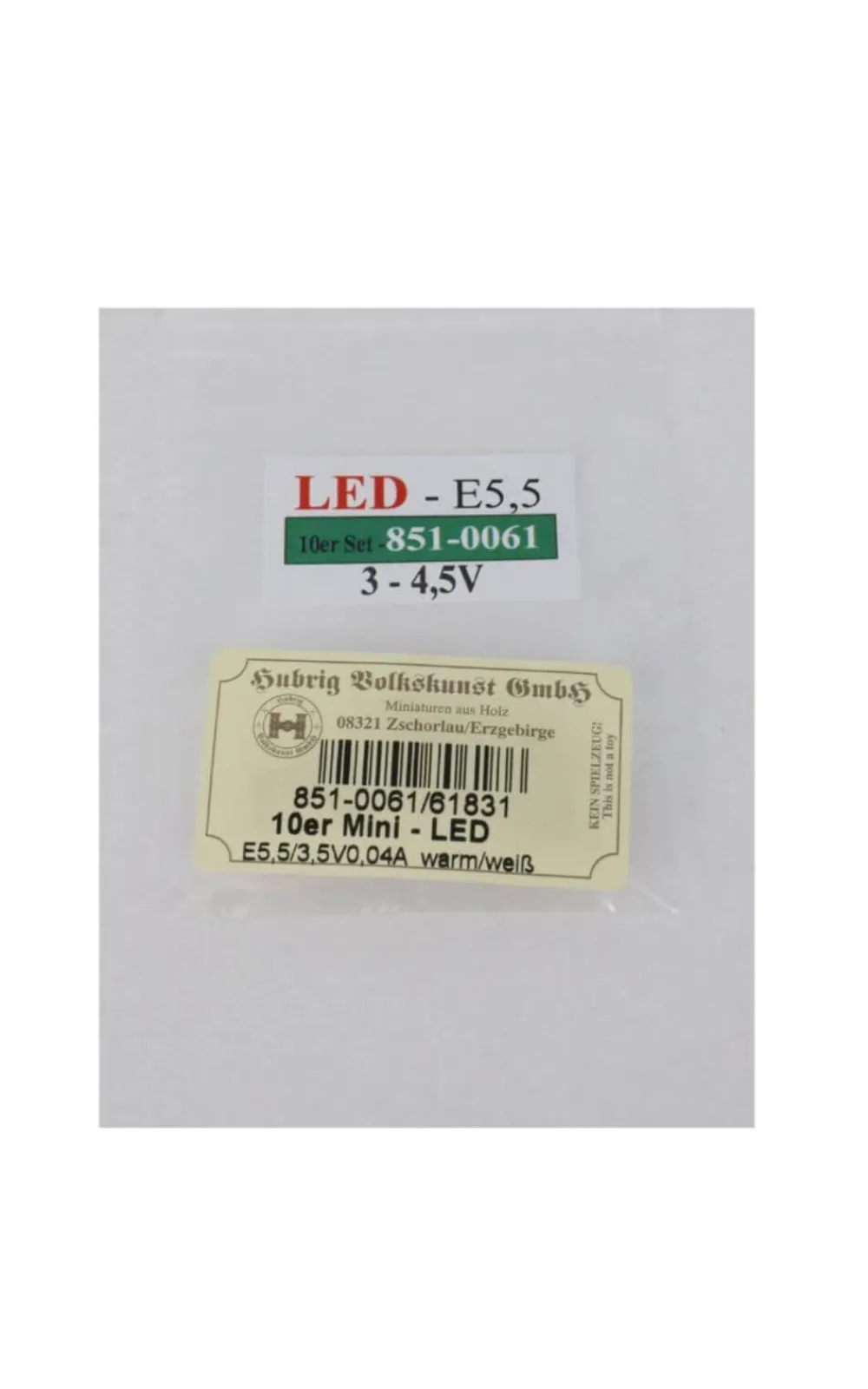 Hubrig Volkskunst Elektrische Beleuchtung*LED - Ersatzlämpchen für Markthäuser und Laternen, 10 Stück von