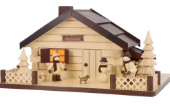Romy Thiel Lichterhaus*LED Lichterhaus Skihütte mit Winterkindern von