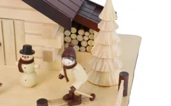 Romy Thiel Lichterhaus*LED Lichterhaus Skihütte mit Winterkindern von