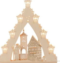 Weigla Holzkunst Schwibbogen*LED Lichterspitze Rothenburg ob der Tauber von Weigla