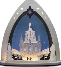 Weigla Holzkunst Schwibbogen*LED Schwibbogen - Lichterspitze Dresdener Frauenkirche von Weigla