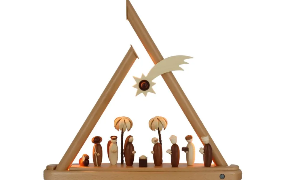 Müller Kleinkunst Einzelstücke | Schwibbogen*LED Schwibbogen - Lichterspitze Heilige Familie, , 47 cm von