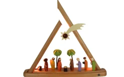 Müller Kleinkunst Einzelstücke | Schwibbogen*LED Schwibbogen - Lichterspitze Heilige Familie, farbig, 47 cm von