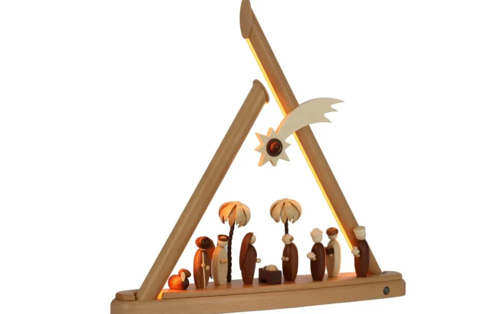 Müller Kleinkunst Einzelstücke | Schwibbogen*LED Schwibbogen - Lichterspitze Heilige Familie, , 47 cm von