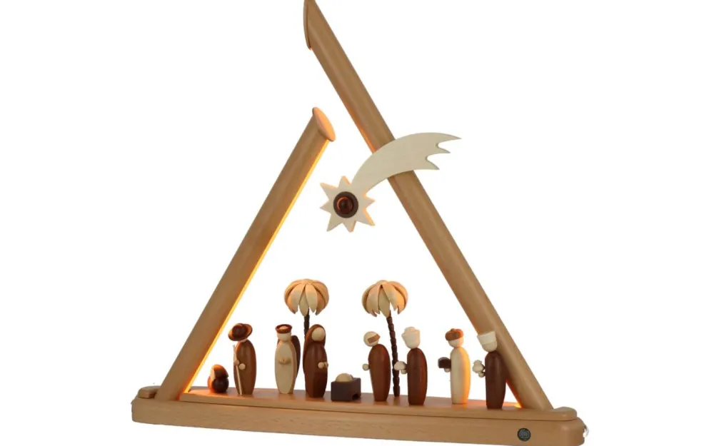 Müller Kleinkunst Einzelstücke | Schwibbogen*LED Schwibbogen - Lichterspitze Heilige Familie, , 47 cm von
