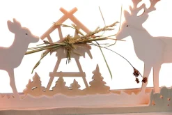 Weigla Holzkunst Schwibbogen*LED Schwibbogen Futterkrippe mit echtem Heu, 52 cm von Weigla