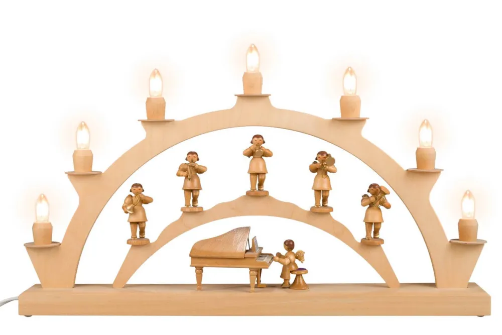 SEIFFENcom by Nestler GmbH Schwibbogen*LED Schwibbogen musizierende Engel mit Instrumenten, 50 cm von SEIFFEN.COM