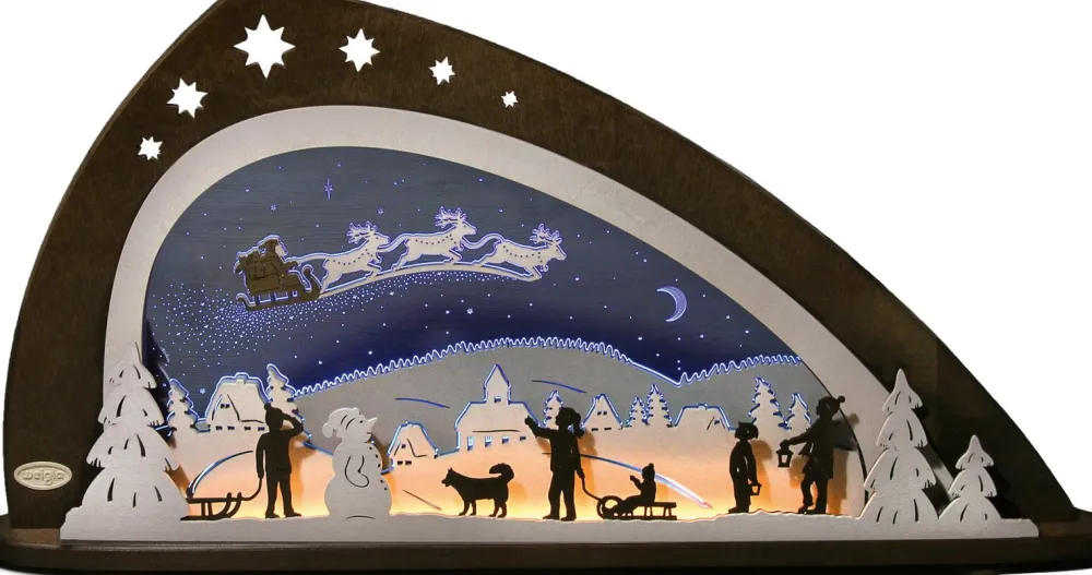 Weigla Holzkunst Neuheiten*LED Schwibbogen Santa Claus von Weigla
