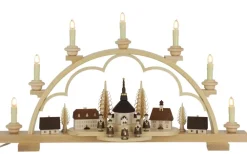 Müller Kleinkunst Neuheiten | Bestseller*LED Schwibbogen Seiffener Dorf, 64 cm von