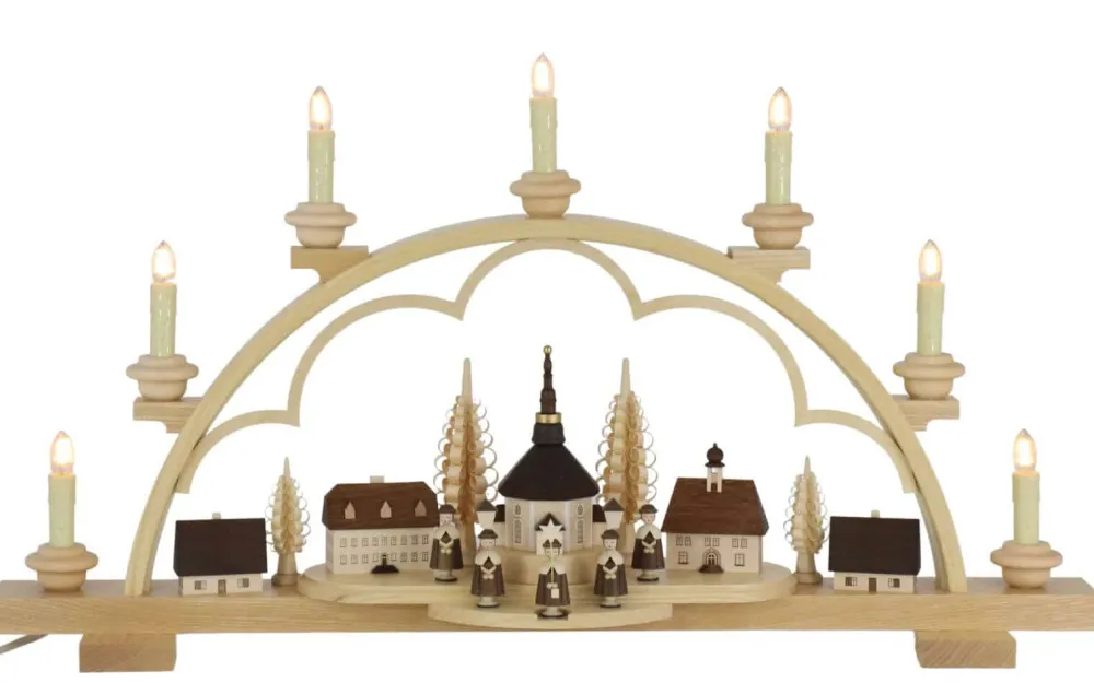Müller Kleinkunst Neuheiten | Bestseller*LED Schwibbogen Seiffener Dorf, 64 cm von