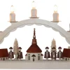 SEIFFENcom by Nestler GmbH Schwibbogen*LED Schwibbogen Seiffener Dorf mit Kurrende, 38 cm von SEIFFEN.COM