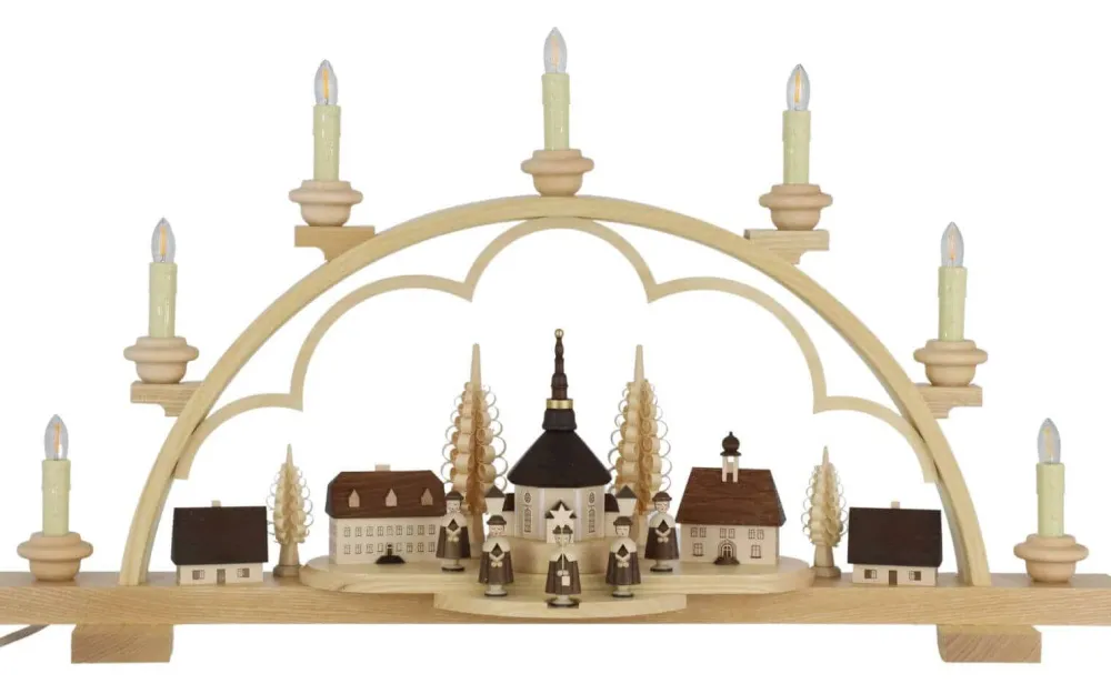 Müller Kleinkunst Neuheiten | Bestseller*LED Schwibbogen Seiffener Dorf, 64 cm von