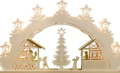 Weigla Holzkunst Schwibbogen*LED Schwibbogen Weihnachtsmarkt, 52 cm von Weigla