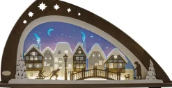 Weigla Holzkunst Schwibbogen*LED Schwibbogen Winter in der Altstadt von Weigla