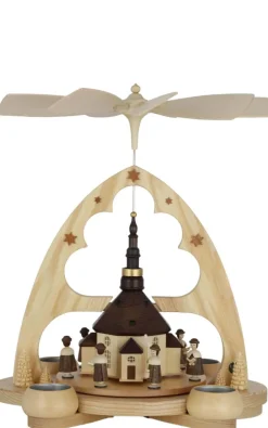 Müller Kleinkunst Weihnachtspyramiden*LED Weihnachtspyramide Seiffener Kirche, 36 cm von