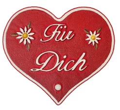 Hubrig Volkskunst Holzfiguren & Dekofiguren*Magnetpin Herzen - Für Dich von