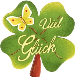 Hubrig Volkskunst Holzfiguren & Dekofiguren*Magnetpin Kleeblatt von