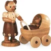 Müller Kleinkunst Holzfiguren & Dekofiguren*Miniatur - Teddy - Bärenmutter mit Kinderwagen von