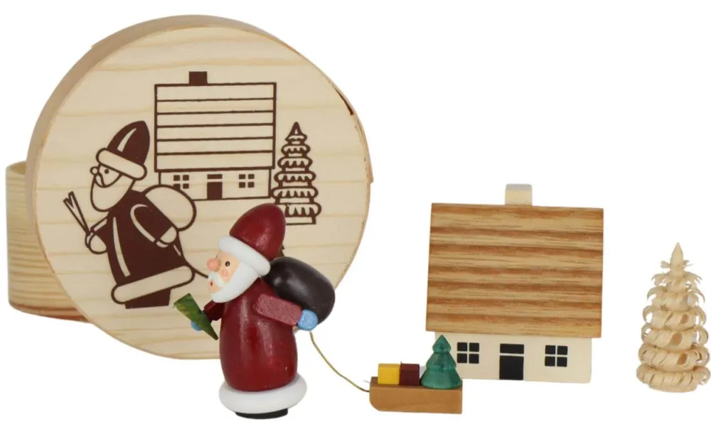 Knuth Neuber Neuheiten*Miniatur - Weihnachtsmann in der Spanschachtel von