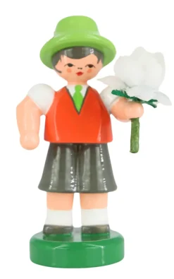 Figurenland Uhlig GmbH Blumenmädchen*Miniatur Blumenkind - Junge, orange/grün von