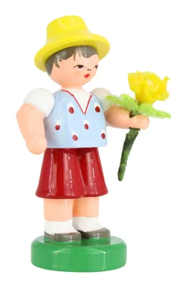 Figurenland Uhlig GmbH Blumenmädchen*Miniatur Blumenkind - Junge, blau/gelb von