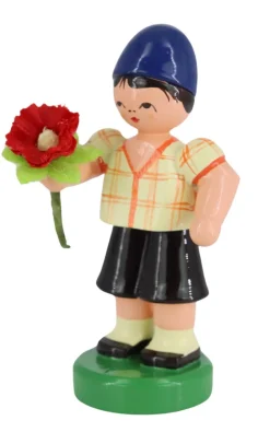 Figurenland Uhlig GmbH Blumenmädchen*Miniatur Blumenkind - Junge, hellgelb/blau von
