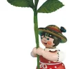 Hubrig Volkskunst Blumenmädchen*Miniatur Blumenkind Mädchen mit Gänseblume, 11 cm von
