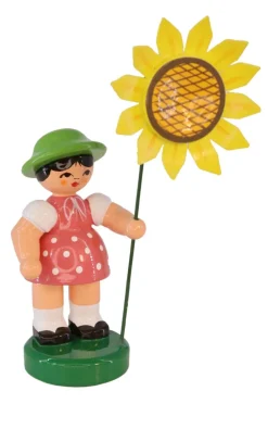 Figurenland Uhlig GmbH Blumenmädchen*Miniatur Blumenmädchen Amelia mit gelber Blume, 10 cm von